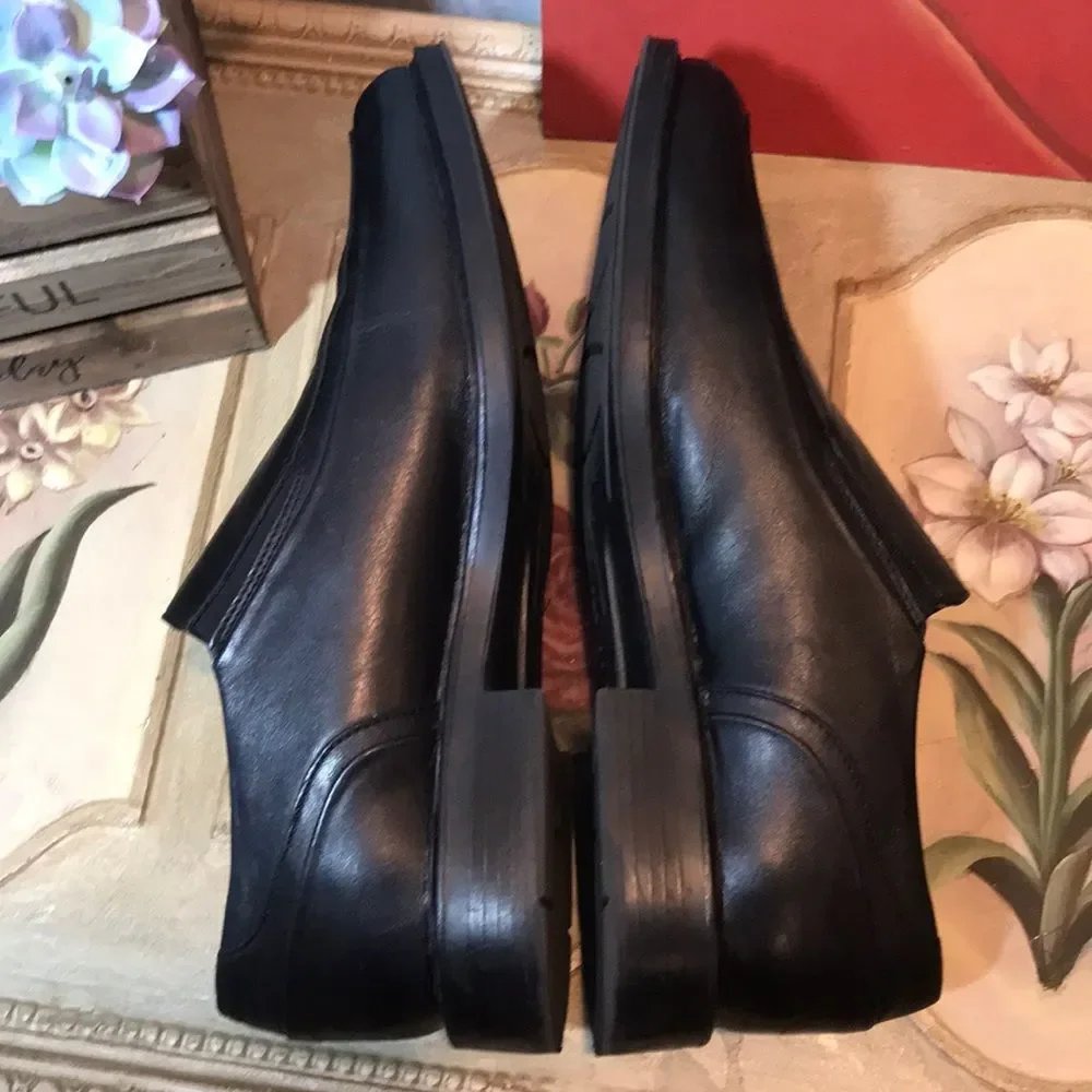 Dockers Leather Pro-Style All-Motion Comfort Shoes Black Sz 11